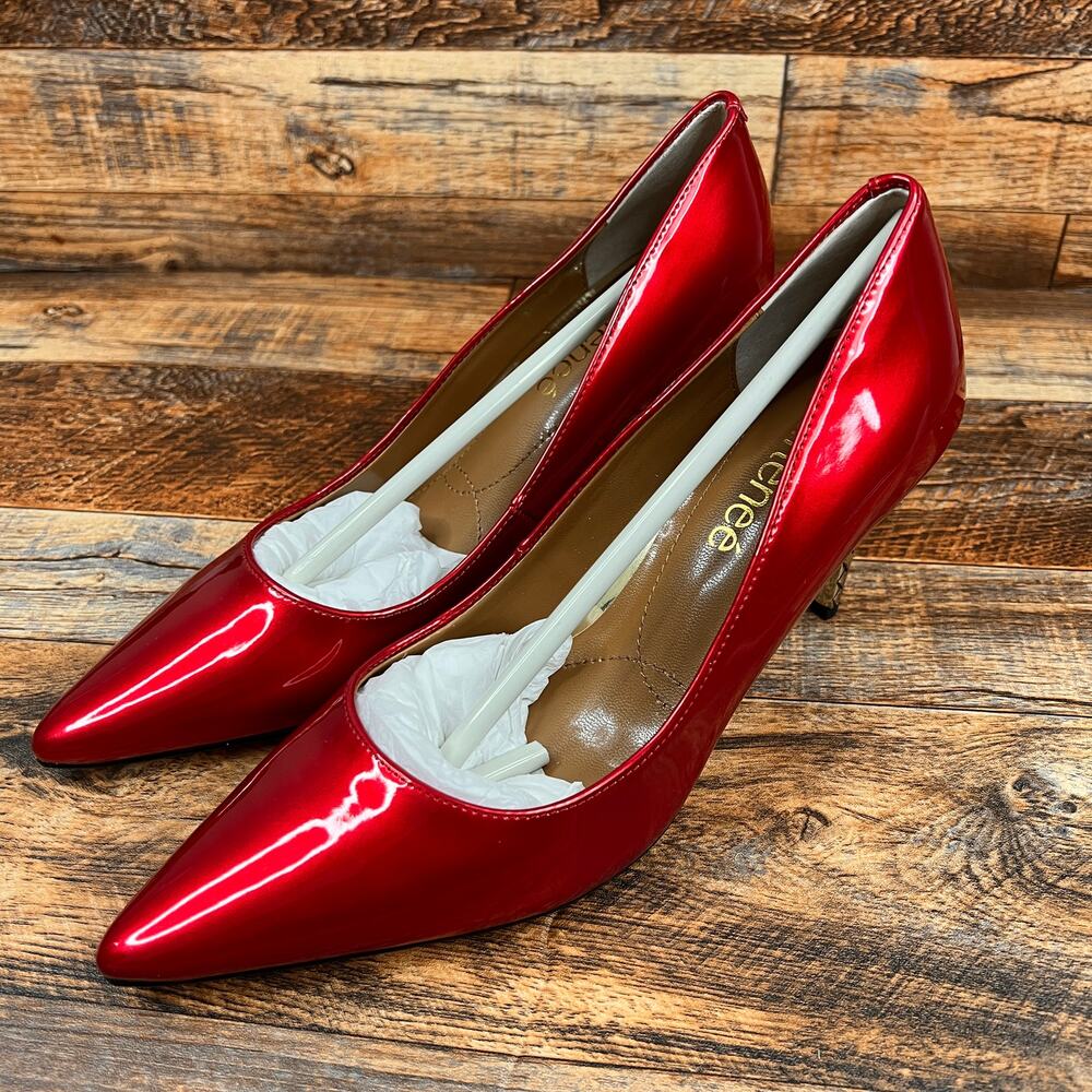 J. Renee Maressa Pearlized Patent Red Pumps Heels Women's 7.5 Shoes NEW